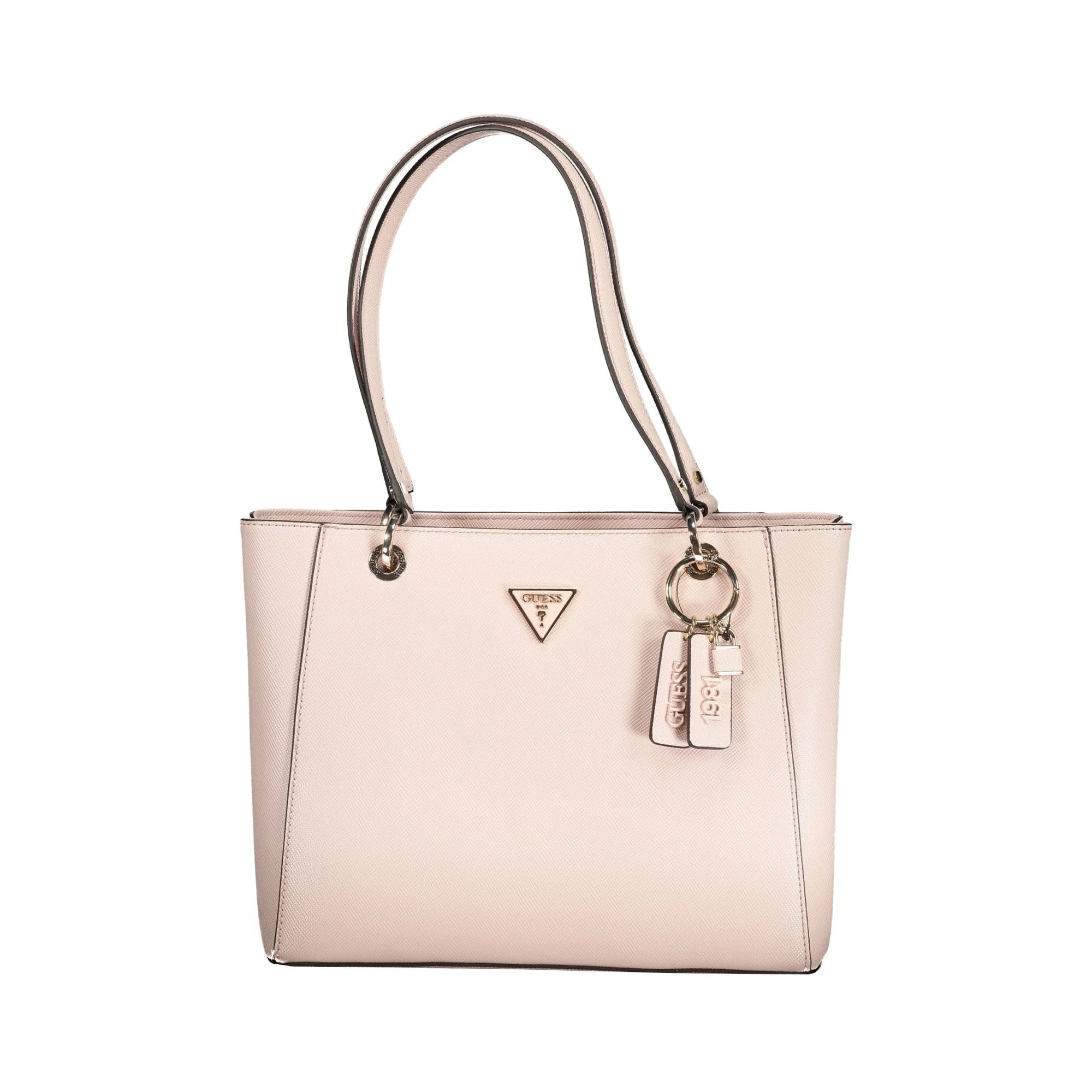 GUESS JEANS Borsa Donna Noelle Rosa Cipria a Spalla con Dettagli a Contrasto Borse - foto prodotto